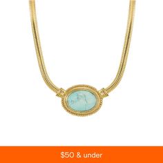 in stock Gold Turquoise Oval Necklace, Vintage Oval Turquoise Necklace, Necklace Online, Oval Stone, Fashion Jewelry Necklaces, Collar Necklace, Snake Chain, Stone Necklace, Fashion Watches