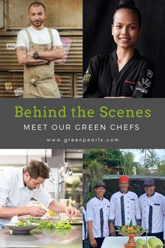 some chefs are preparing food and smiling for the camera