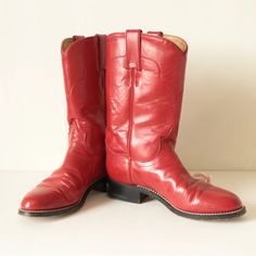 Tony Lama | Red Leather Cowboy Western Boots, Signature Boots By George Strait, Women's Size 7.5 - Good Condition In Pretty Good Shape There Are Some Scuffs Toe Shape: Pointed All Leather Inner, Upper And Sole Model 7500. Red Leather Plain Toe Boots, Red Leather Boots With Plain Toe, Formal Red Plain Toe Boots, Classic Red Boots For Formal Occasions, Red Pointed Toe Boots With Leather Lining, Formal Red Boots With Round Toe, Formal Red Round Toe Boots, Red Western Boots With Round Toe, Red Almond Toe Boots With Leather Sole