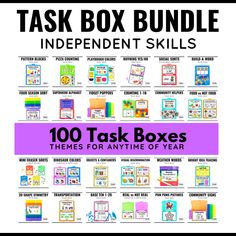 the task box bundle includes ten task boxes, and 10 task boxes for any time of year