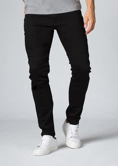 Slim Stretch Pants, Slim Fit Pants For Business Casual, Business Casual Stretch Straight Jeans, Stretch Straight Jeans For Business Casual, Black Slim Cotton Pants, Black Slim Casual Pants, Casual Black Slim Pants, Slim Black Bottoms For Workwear, Black Slim Fit Jeans For Business Casual