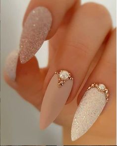 Bright Nail Designs, Glitter Nails Acrylic, Shiny Nails, Bright Nails, Bridal Nails, Glitter Nail Art, Coffin Nails Designs, Nail Arts