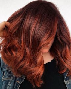 Copper Balayage On Black Hair, Copper Hair Color With Highlights, Copper Red Balayage, Dark Copper Balayage Brunette, Hair Color With Highlights, Dark Copper Hair, Bright Copper Hair, Copper Balayage Brunette, Color With Highlights