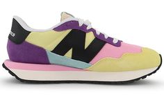 New Balance 237 WS237PW1 New Balance Sneakers Women, Neon Nike Shoes, Neon Nike, New Balance 237, Sour Grapes, New Balance Style, N Logo, Colorful Sneakers, Kicks Shoes