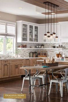 the kitchen is clean and ready to be used as a dining room or family room