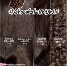 Wella Hair Color Chart, Cool Tone Brown Hair, Chocolate Brown Hair Dye, Chocolate Hair Color, Dark Chocolate Hair Color, Matrix Hair Color, Brown Hair Color Chart, Cool Brown Hair