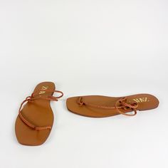 New Zara Faux Vegan Leather Dainty Strappy Braided Open Toe Flat Sandals Shoes New Without Box - Never Worn. Heel Measures Less Than 0.5in [Lannom] Adjustable Brown Synthetic Lace-up Sandals, Trendy Brown Ankle Strap Lace-up Sandals, Trendy Brown Open Toe Lace-up Sandals, Trendy Brown Lace-up Ankle Strap Sandals, Trendy Brown Lace-up Open Toe Sandals, Brown Lace-up Sandals With Single Toe Strap For Spring, Brown Flat Lace-up Sandals In Synthetic Material, Trendy Brown Strappy Lace-up Sandals, Brown Flat Lace-up Sandals