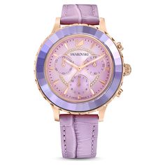 Purple Watch, Purple Cases, Chrono Watches, Toned Women, Pink Watch, Women's Watch, Swiss Made, Watch Collection, Chronograph Watch