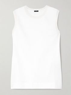 The soft cotton used to make Joseph's tank top has been mercerized for enhanced luster, longevity and reduced shrinking. It's cut loose through the body and has a high, round collar. Flat Dress Shoes, Sports Suit, Cut Loose, Cami Tanks, Everyday Wardrobe, Round Collar, Jeans Dress, Women Collection, All Fashion