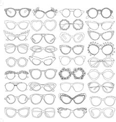 a large set of glasses with different shapes and sizes