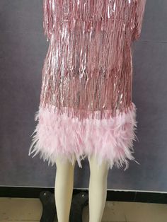 Summer Pink Party Dress Sequined Tassel Feather Dress Evening Luxury Women Clothes Sexy Bodycon Dress Club Outfits Vestidos Dresses Night, Pink Party Dress, Party Dress Women, Pink Party Dresses, Viscose Dress, E Girl, Pink Party, Pink Parties, Feather Dress