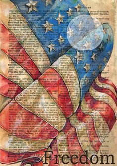 an american flag with stars and the words,'freedom is in the air '