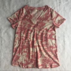 Pink Tie Dye V-Neck Tee. Purchased From Pink Lily Boutique. Size Small. 70% Polyester/ 27% Rayon/ 3% Spandex Hand Wash Cold / Dry Flat Unlined Brand New, Never Worn! Spring V-neck Stretch T-shirt, Casual Stretch V-neck Top For Summer, Spring Stretch V-neck T-shirt, V-neck Stretch T-shirt For Spring, Casual Pink V-neck Top With Short Sleeves, Pink Lily Boutique, Pink Tie, Pink Tie Dye, Pink Lily