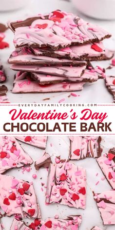 Tell your loved ones you care with this Valentine’s Day Chocolate Bark! This fun to make best dessert recipe is the best, using semi sweet chocolate chips, white chocolate chips, pink candy melts, and Valentine’s sprinkles. Make it today and spread the love! Chocolate Bark Recipe, Bark Recipe, Valentine Chocolate, Chocolate Bark, Semi Sweet Chocolate Chips, Candy Melts, Simple Valentine