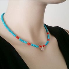 Turquoise Necklace, Hamsa's Hand Necklace, Blue Necklace, Hamsa Necklace, Choker Necklace, Collar Necklace, Beaded Necklace, Bridesmaid Gift - Etsy Turkey Blue Turquoise Necklace With Polished Beads As Gift, Turquoise Polished Beads Necklace For Gift, Turquoise Necklace With Polished Beads As Gift, Turquoise Necklace With Colorful Beads Gift, Gift Turquoise Necklace With Polished Beads, Gift-ready Polished Turquoise Bead Necklace, Blue Turquoise Necklace With Tiny Beads For Gift, Turquoise Beaded Necklace For Gift, Colorful Beaded Turquoise Necklace For Gift