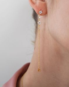 Gold Clover Drop Earrings | En Route Jewelry En Route Jewelry, Beautiful Accessories, Cherry Earrings, Heart Hair, Mini Hoop Earrings, Pearl Flower, Hair Clothes, Drop Earring, Gold Drop Earrings