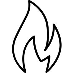 a black and white fire symbol