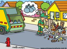 a cartoon image of a garbage truck and a fire hydrant