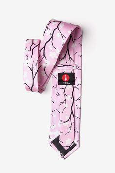 Bring a stylish new look into your daily attire with this fine men's necktie from Wild Ties. Featuring the classic Cherry Blossoms} flower in white against a fresh pink background, this necktie brings forth a look marked by both style and confidence, making it the perfect accessory for any man who likes to make their presence known. Imported. Cherry Blossoms Flower, Cherry Blossom Flowers, Japanese Cherry Blossom, Pink Tie, Satin Color, Pink Ties, Wedding Suits Men, Mens Neck Ties, Yellow Stripes