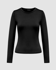 Details: Essential long-sleeve topTop Length: NormalSleeve Length: Long SleevesMaterials:95% Cotton + 5% Spandex Black Long Sleeve Top With Thumbholes For Layering, Black Long Sleeve Top With Thumbholes For Fall, Black Long Sleeve Crew Neck Top With Thumbholes, Black Tops With Thumbholes For Fall, Basic Long Sleeve Tops With Thumbholes, Black Long Sleeve Tops With Thumbholes, Fitted Long Sleeve Top With Thumbholes, Black Long Sleeve Top For Fall, Fitted Black Long Sleeve Elastane Top