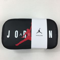 Brand New With Tags Nike Air Jordan Travel Dopp Kit Clutch Bag Toiletries Bag Black Red White New Red Mobile Phone Travel Pouch, Zipper Pouch Bags For Weekend Trips, Pouch Bags With Zipper For Weekend Trips, Functional Black Pouch Travel Bag, Compact Zipper Pouch Bag For Weekend Trips, Portable Black Travel Pouch, Functional Black Travel Pouch, Casual Travel Bag With Rectangular Case, Casual Travel Bag With Rectangular Shape