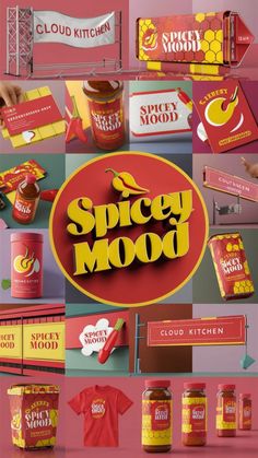 some type of food packaging design that looks like it is made out of red and yellow paper