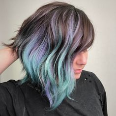 Brown Ombre Hair Color, New Hair Color Trends, Brown Ombre Hair, Green Highlights, Hair Things, Ombre Hair Color, Pastel Hair, New Hair Colors, Hair Inspiration Color