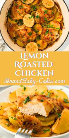 This Lemon Roast Chicken starts with fresh chicken that is highly seasoned and sprinkled with citrus flavor that’s roasted in delicious juices, onions and potatoes. Tender, juicy chicken gets a bold flavor boost with a generous mix of seasonings and citrus zest kick! #lemonroastedchicken #chickenrecipe #easyrecipe Quick Easy Dinner Cheap, Lemon Roast Chicken, Soulfood Recipes, Lemon Roasted Chicken, Grandbaby Cakes, The Best Chicken Recipes, Comfort Food Recipes Dinners, Slow Cooker Dinner, Dinner Recipes Easy Quick