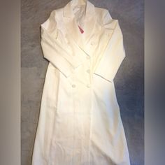 This Is A Brand New White Blazer Midi Dress, Size L (Us 6-8). It's Never Been Worn And Features A Classic Notch Lapel Collar And Long Sleeves. Perfect For Work Or Formal Occasions, It's Both Elegant And Flattering. White Single-breasted Dress For Formal Occasions, White Single-breasted Formal Dress, Formal White Single-breasted Dress, White Single-breasted Spring Dress, White Fitted Single Breasted Dress, Spring White Single-breasted Dress, White Long Dress For Work, Long White Dress For Work, White Single-breasted Dress For Fall