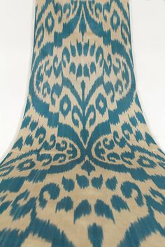 a large blue and white patterned piece of cloth