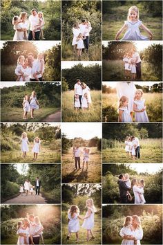 a collage of photos with people in white clothes and one woman holding her child