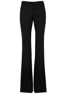 Elegant Flares For Night Out, Elegant Black Flares For Evening, Black Elegant Evening Flares, Elegant Black Flares For Night Out, Elegant Black Flares For Party, Elegant Black Evening Flares, Fitted Elastane Flare Trousers, Elegant Straight Leg Formal Flares, Elegant Fitted Flare Pants