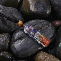 Orgonite Birthstone Chakra Necklace, Amethyst Boho Necklace Colorful Pendant Crystal Necklace, Resin Jewelry Gemstone Pendant Stone Necklace - Froppin Unique Healing Crystal Necklaces With Stones, Unique Crystal Stone Necklaces For Healing, Unique Crystal Necklaces For Healing, Unique Multicolor Crystal Necklace As Gift, Spiritual Crystal Necklaces With Stones As Gift, Spiritual Crystal Necklace With Stones As Gift, Multicolor Gemstone Necklace For Meditation, Multicolor Wire Wrapped Crystal Necklace As Gift, Spiritual Multicolor Gemstone Necklace