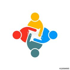 teamwork logo with people holding each other