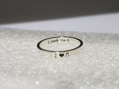 a ring with the word i love you written on it