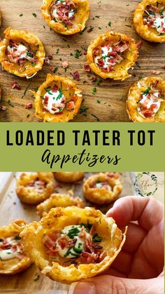 loaded tater tots appetizers with bacon and cheese