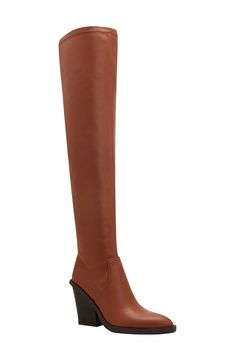 A stretchy shaft and foam footbed ensure lasting comfort in an over-the-knee boot that's raised on a Western-inspired stacked heel. 3 1/2" heel 22 1/4" shaft; 15 1/4" calf circumference Side zip closure Memory foam cushioning Synthetic upper, lining and sole Imported Tall Synthetic Knee-high Boots For Fall, Synthetic Knee-high Boots For Fall, Fall Knee-high Synthetic Heeled Boots, Fall Synthetic Knee-high Heeled Boots, Fall Synthetic Knee-high Boots, Wide Calf Synthetic Knee-high Boots For Fall, Synthetic Knee-high Boots With Padded Heel, Wide Calf Synthetic Knee-high Boots With Reinforced Heel, Fall Wide Calf Synthetic Knee-high Boots