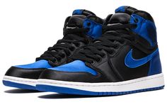 Nike Air Jordan 1 Retro High EP 'Satin Royal' Black/Varsity Royal-White 921193-007 Blue Air Jordan 1, Jordan Model, Blue Air, Satin Shoes, Jordan 1 High Og, Air Jordan 1 Retro High Og, Air Jordan 1 Retro High, Air Jordan 5, Nike Air Jordan 1