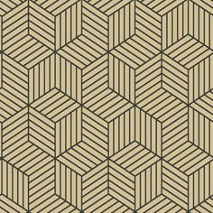 Striped Hexagon Peel & Stick Wallpaper-Exeter Paint Stores Peelable Wallpaper, Temporary Decorating, Hexagon Wallpaper, York Wallpaper, Design A Space, Gold Vinyl, Decor Pillows, Peel Stick Wallpaper, Retro Wallpaper