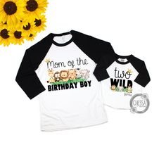 Make your little boy feel like a million bucks on his special day! You can't go wrong with a personalized outfits for your whole family. It will truly make the birthday boy feel special and loved. #TwoWild #WildONE #SafariBirthday ♥EASILY CUSTOMIZABLE! Add any title to your family's shirts! Just enter your personalization in the box below the dropdown options. ♥SUPER SOFT FABRIC. Do you hate itchy fabric as much as we do?? Depending on which shirt color you order, your shirt will be made out of Outfits For Mom, 2nd Birthday Boy, Boys Birthday Outfits, 2nd Birthday Boys, Animals Party, Two Wild, Birthday Boy Shirts, Wild One, Birthday Boy