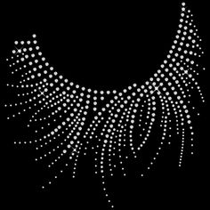 a black background with white dots in the shape of an abstract necklace on it's neck