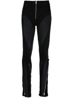 Find Mugler Pants on Editorialist. Black cotton blend stretch-design denim panelled design belt loops classic five pockets full-length logo patch to the rear straight leg silver-tone hardware rear zip fastening front button and zip fastening Mugler Pants, Denim Design, Denim Flares, Flared Jeans, Black Bottoms, Jeans Flare, Brown Fashion, Black Stretch, Pants Outfit