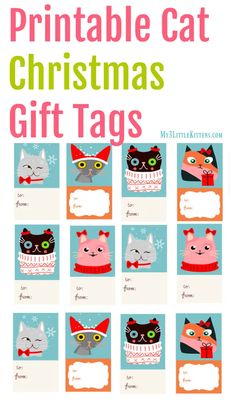 the printable cat christmas gift tags