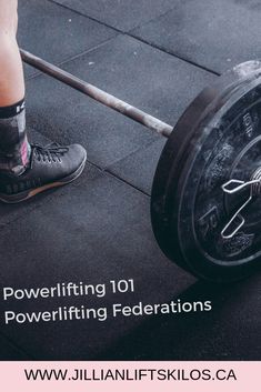 a person standing next to a barbell with the words power lifting 101 on it