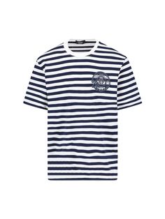 versace-tshirts-and-polos-1724210504131263534-0 Versace T Shirt, Medusa Head, Gianni Versace, Stripe Print, White Cotton, Versace, Clothing And Shoes, Blue White, Navy Blue