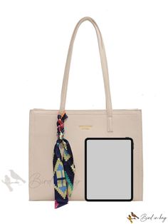 Bird in Bag - Large Capacity Simple Tote Bag with Twill Silk Accent Casual Shoulder Bag With Interior Card Slots, Casual Rectangular Shoulder Bag With Interior Card Slots, Casual Rectangular Shoulder Bag With Card Slots, Casual Shoulder Bag With Interior Card Slots For Everyday, Trendy Square Bags With Interior Card Slots, Casual Everyday Shoulder Bag With Interior Card Slots, Trendy Satchel Bag With Interior Card Slots, Trendy Shoulder Bag With Interior Card Slots For Shopping, Beige Rectangular Shoulder Bag With Interior Card Slots