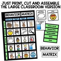 a classroom poster with the words, just print, cut and assemble the large classroom version