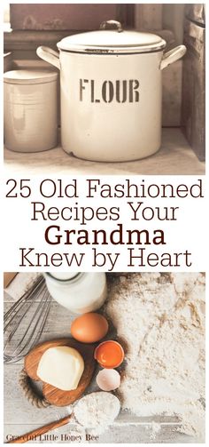 an old fashioned crock pot sitting on top of a counter next to eggs and butter