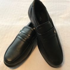 Nwt Black Slip On Shoes. Ordered Online And He Did Not Want Them And Too Expensive To Return. My Loss Is Your Gain. Casual Black Slip-resistant Dress Shoes, Casual Slip-on Dress Shoes With Slip-resistant Sole, Casual Slip-on Dress Shoes Slip-resistant, Classic Black Slip-resistant Loafers, Black Cushioned Slip-ons For Formal Occasions, Formal Black Slip-resistant Slip-ons, Slipon Shoes, Black Slip On Shoes, Black Slip On