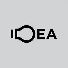 the word idea is written in black on a white background with an oval shaped outline